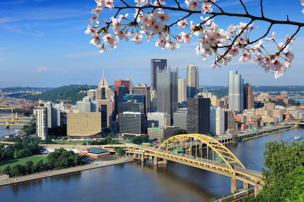 Spring in Pittsburgh city, Pennsylvania
